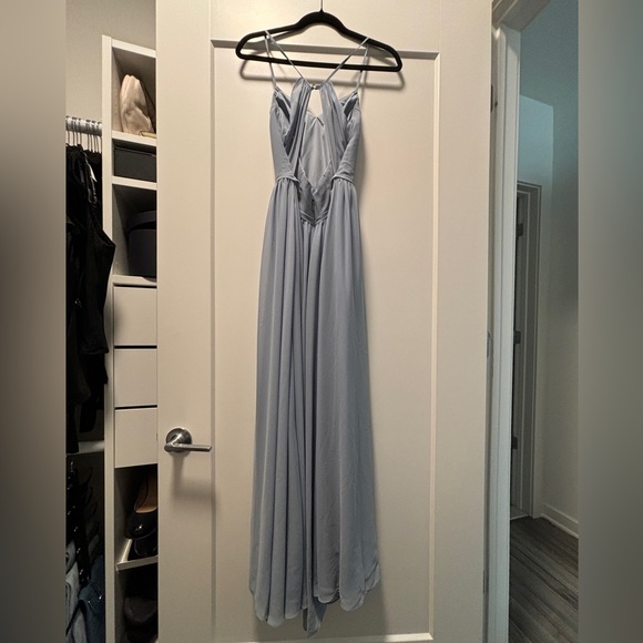 Azazie CORA Dusty Blue A-Line Pleated Chiffon Bridesmaid/Prom Dress - Picture 7 of 7
